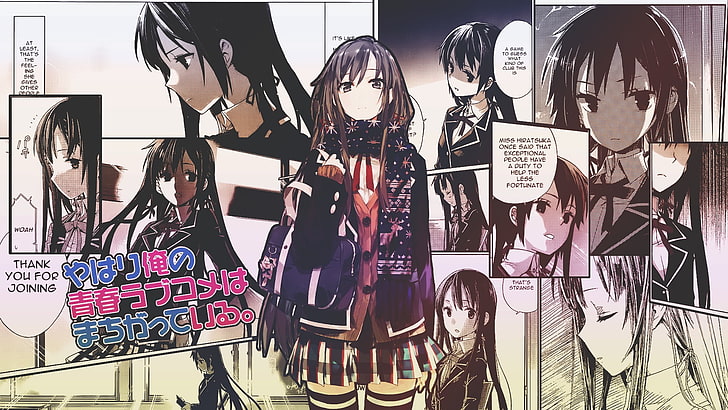Yukinoshita Yukino, manga, gadis anime, Komedi Yahari no Seishun Love wa Machigatteiru, Wallpaper HD