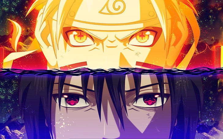 ورق جدران Uzumaki Naruto و Uchiha Sazuke ، أنيمي ، Naruto ، Naruto Uzumaki ، Sasuke Uchiha، خلفية HD