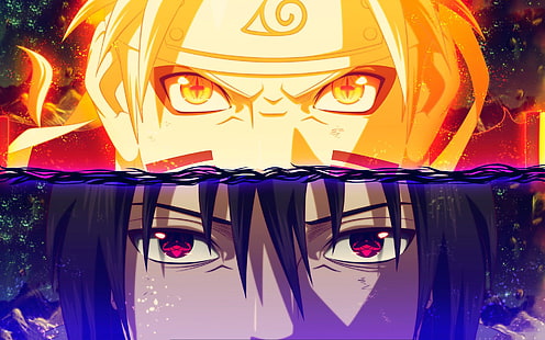ورق جدران Uzumaki Naruto و Uchiha Sazuke ، أنيمي ، Naruto ، Naruto Uzumaki ، Sasuke Uchiha، خلفية HD HD wallpaper