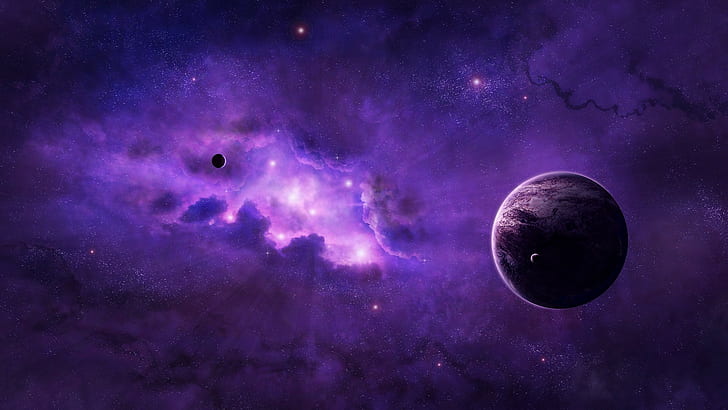 อวกาศดาวเคราะห์ศิลปะอวกาศสีม่วงอวกาศดาวเคราะห์ศิลปะอวกาศสีม่วง, วอลล์เปเปอร์ HD