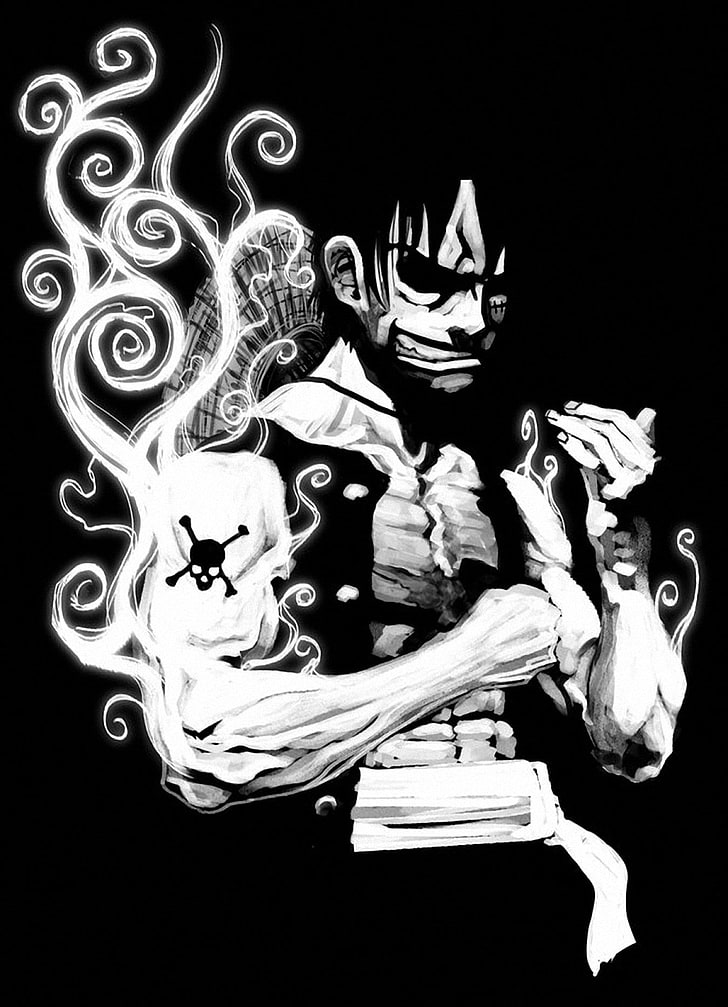 Mono blanco y negro de una pieza d luffy 1350x1868 Anime One Piece HD Art,  Fondo de pantalla HD | Wallpaperbetter