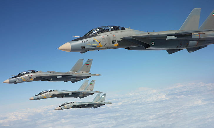 the sky, fighters, Grumman, Tomcat, F-14, deck, HD wallpaper