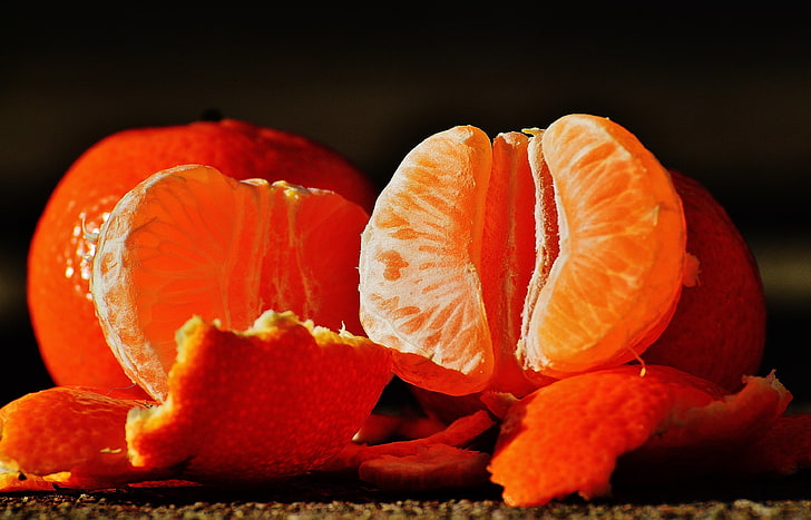 orange mandarins, tangerines, fruit, peel, HD wallpaper