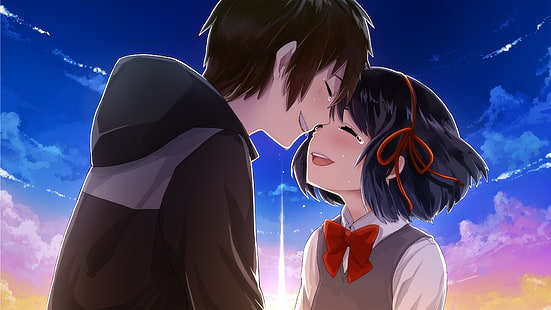 Romantic love couple tears 2017 Anime Poster 4K Ul.., HD wallpaper HD wallpaper