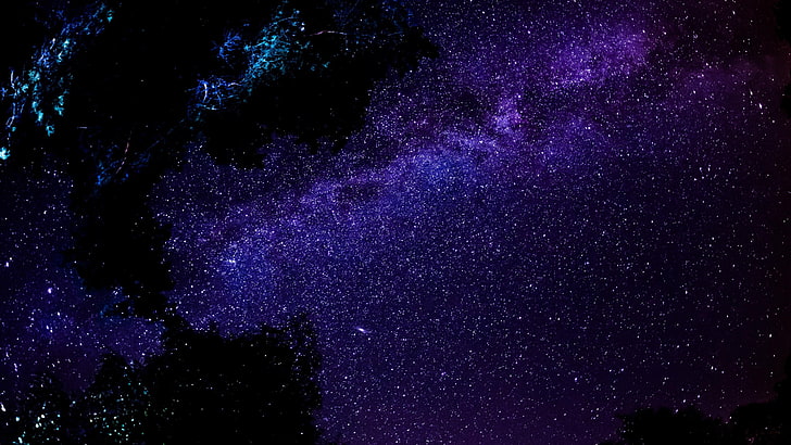 objeto astronômico, astronomia, escuridão, espaço sideral, fenômeno, estrela, noite estrelada, estrelada, universo, céu, roxo, galáxia, céu noturno, via láctea, espaço, estrelas, noite, HD papel de parede