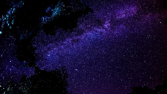 objeto astronômico, astronomia, escuridão, espaço sideral, fenômeno, estrela, noite estrelada, estrelada, universo, céu, roxo, galáxia, céu noturno, via láctea, espaço, estrelas, noite, HD papel de parede HD wallpaper