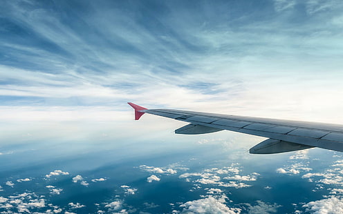 Крило на самолета, бяло крило на самолета, крило, самолет, HD тапет HD wallpaper