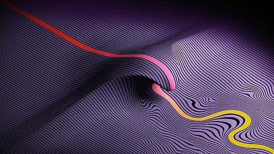 3D, абстрактно, Tame Impala, вълнообразни линии, HD тапет HD wallpaper