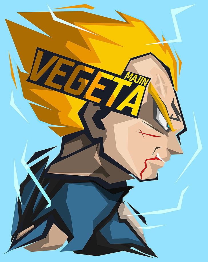 Majin Vegeta илюстрация, Vegeta, синьо, HD тапет, тапет за телефон
