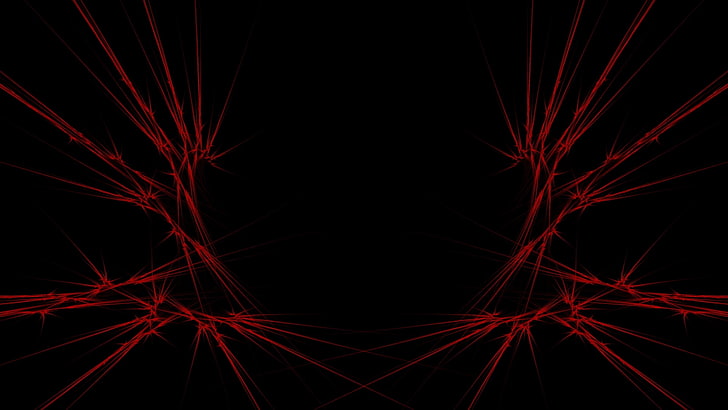 red lights illustration, red, black, abstract, HD wallpaper