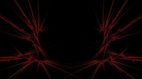 ilustração de luzes vermelhas, vermelho, preto, abstrato, HD papel de parede HD wallpaper