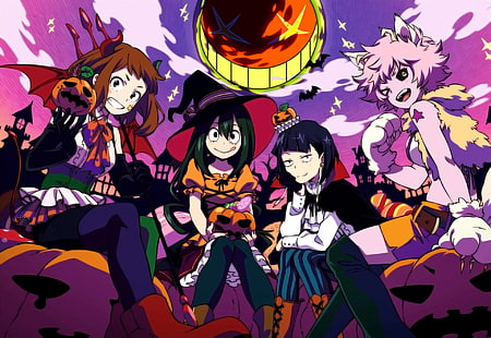 Anime، My Hero Academia، Kyoka Jiro، Mina Ashido، Ochaco Uraraka، Tsuyu Asui، خلفية HD HD wallpaper