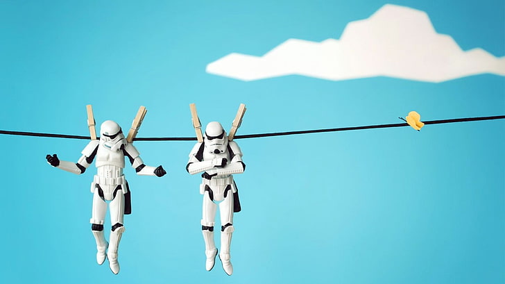 dua tokoh aksi Stormtrooper, Star Wars, mainan, stormtrooper, Wallpaper HD