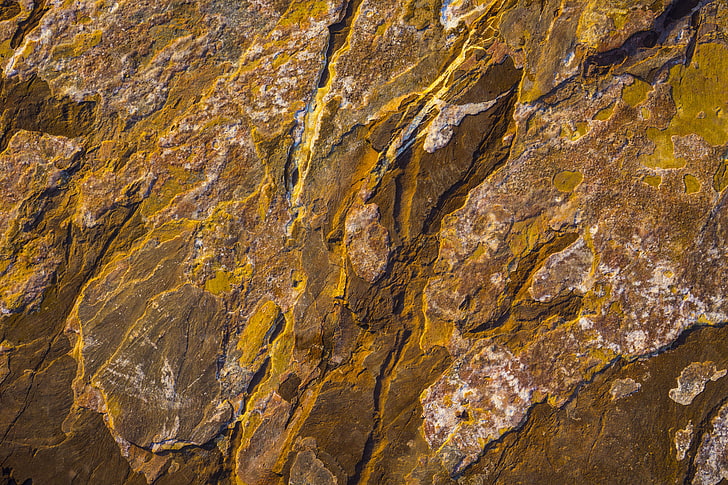 الملمس والجدار والصخور والأصفر، خلفية HD