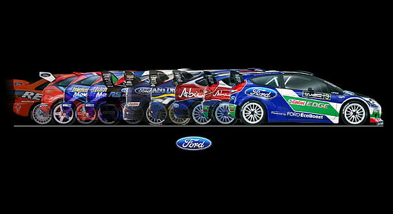 Ford, Automático, Desporto, Máquina, Plano de fundo, WRC, Rali, Vista lateral, 50 anos, HD papel de parede HD wallpaper