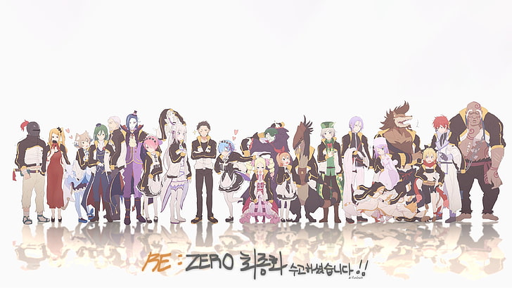رد: Zero Kara Hajimeru Isekai Seikatsu، Emilia (Re: Zero)، Beatrice (Re: Zero)، Ram (Re: Zero)، Crusch Karsten (Re: Zero)، Natsuki Subaru، Felt (Re: Zero)، Rem (Re : صفر) ، بريسيلا بارييل (إعادة: صفر) ، روزوال إل. ماذرز (رد: صفر) ، أرجايل فيليكس، خلفية HD