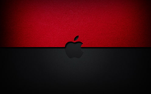 شعار أبل ، الخلفية ، الأحمر ، التفاح ، الأسود، خلفية HD HD wallpaper