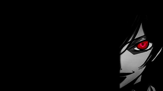 rotäugiger Anime-Charakter auf schwarzem Hintergrund, Anime, Code Geass, Lamperouge Lelouch, HD-Hintergrundbild HD wallpaper