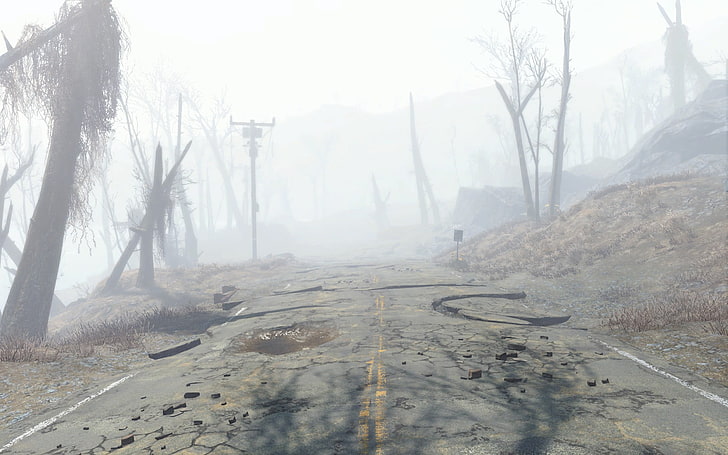 vit och grå betongbyggnad, Fallout 4, Fallout, HD tapet