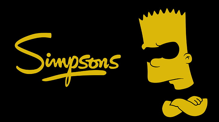 The Simpsons wallpaper, The simpsons, Minimalism, Black, Yellow, Simpsons, Bart, The, HD wallpaper