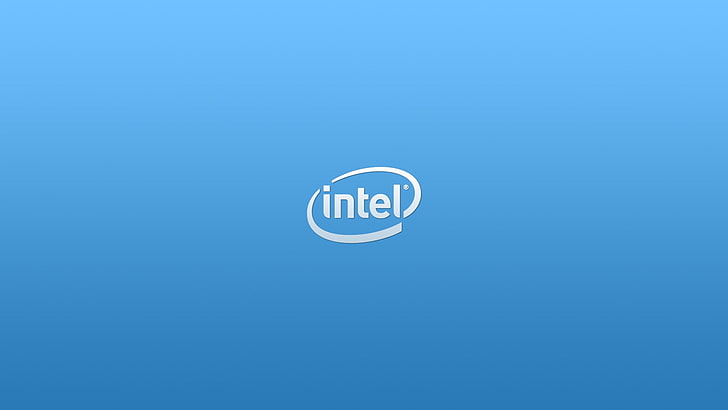 Intel logo digital wallpaper, logo, Intel, blue, HD wallpaper