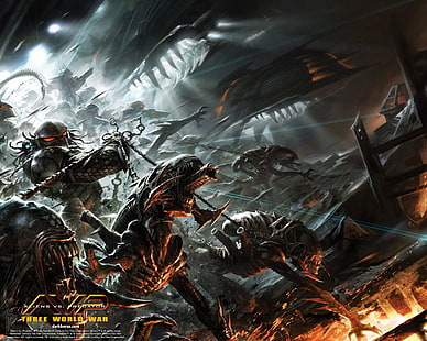 Alien, Aliens vs.Predator: Three World War, Predator, Xenomorph, Fondo de pantalla HD HD wallpaper