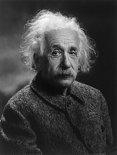 Albert Einstein, monochrome, men, old people, portrait display, scientists, HD wallpaper HD wallpaper