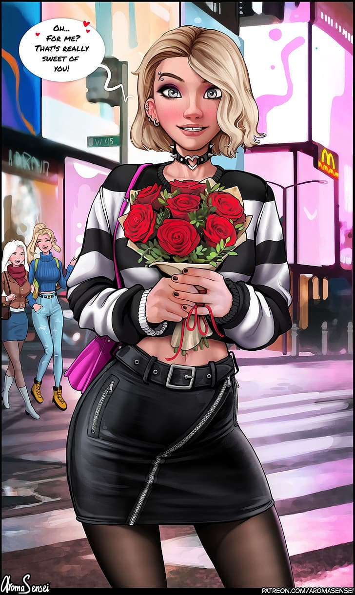 Aroma Sensei, Gwen Stacy, artwork, Sfondo HD, sfondo telefono