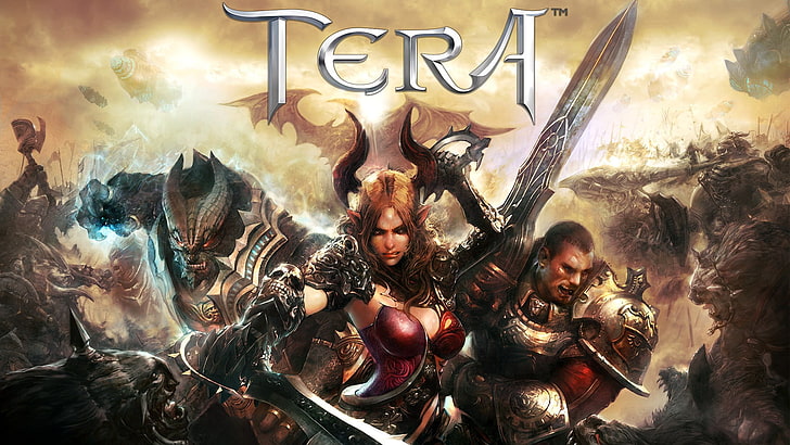 schwarz-braunes Blumentextil, Tera, Tera Rising, Tera Online, Videospiele, HD-Hintergrundbild