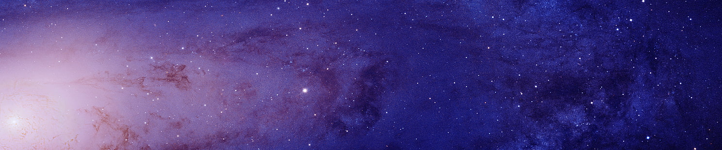 Andromeda, galaxy, space, stars, closeup, multiple display, triple screen, HD wallpaper HD wallpaper