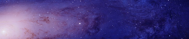 Mehrfachanzeige, Galaxie, Sterne, dreifacher Bildschirm, Andromeda, Nahaufnahme, Raum, HD-Hintergrundbild