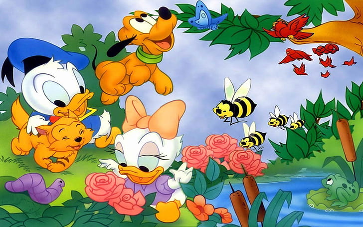 Donald Duck Daisy Duck And Pluto As A Tiny Baby Wallpaper Hd 1920×1200, HD wallpaper