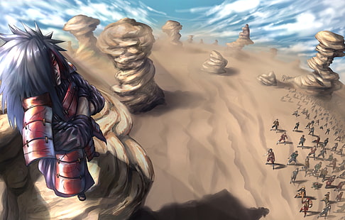 Naruto, Rüstung, Wüste, Madara Uchiha, Sharingan (Naruto), HD-Hintergrundbild HD wallpaper