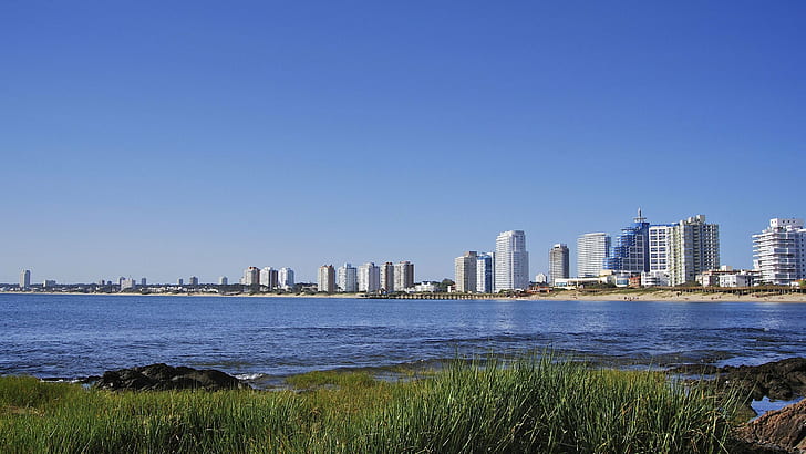 ciudad-Montevideo-Uruguay-oceano, Sfondo HD