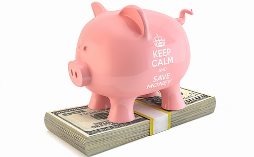 Keep Calm and Save Money, Artistic, 3D, Save, Money, financial, economy, finance, KeepCalm, piggybank, savings, cash, dollrs, HD wallpaper HD wallpaper
