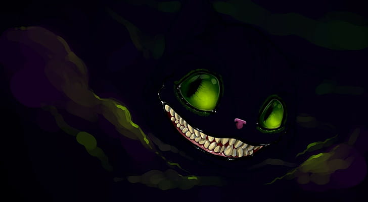 svart, Cheshire Cat, ler, HD tapet