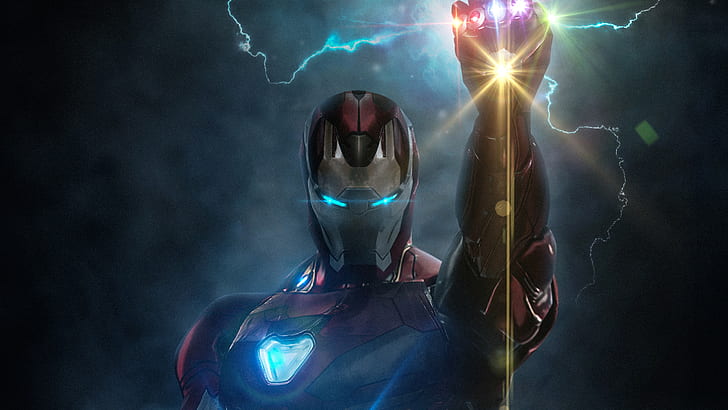 Iron Man z rękawicą nieskończoności, z, Iron, Infinity, Man, Gauntlet, Tapety HD