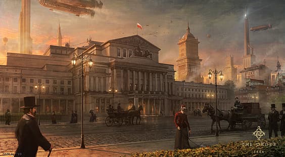 Орден: 1886, видеоигры, произведение искусства, PlayStation 4, город, Польша, HD обои HD wallpaper