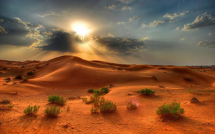 المناظر الطبيعية الصحراوية غروب الشمس الصيف في الصحراء الرمال الحمراء صور جميلة 1920 × 1200، خلفية HD
