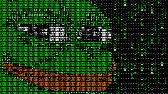 Pepe มส์ ความเรียบง่าย พื้นหลังที่เรียบง่าย ศิลปะ ASCII เมทริกซ์, วอลล์เปเปอร์ HD HD wallpaper