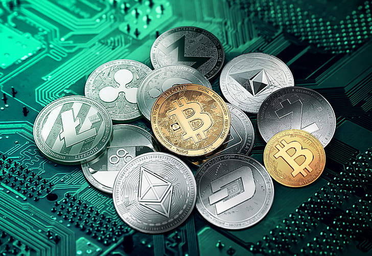 Technologia, Bitcoin, Moneta, Kryptowaluta, Pieniądze, Tapety HD