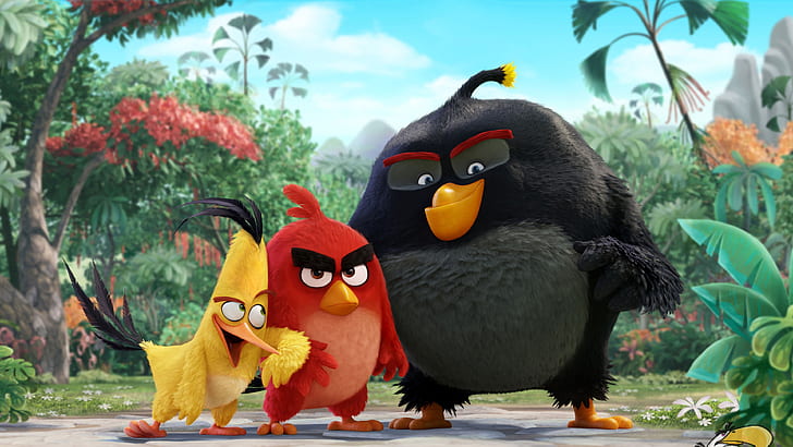 Bomb, Red, Chuck, Angry Birds, 4K, HD wallpaper