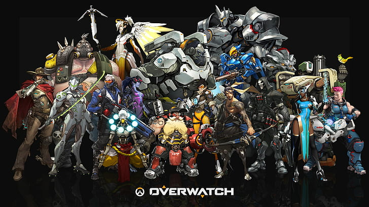 Winston (Overwatch), Torbjörn (Overwatch), Reaper (Overwatch), Bastião (Overwatch), Blizzard Entertainment, coxa, Pharah (Overwatch), Genji (Overwatch), Genji Shimada, Zarya (Overwatch), Soldado: 76, McCree(Overwatch), HD papel de parede
