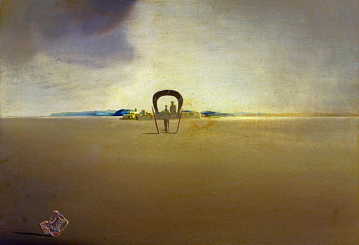 surrealismo, quadro, Salvador Dali, vagões fantasmas, HD papel de parede