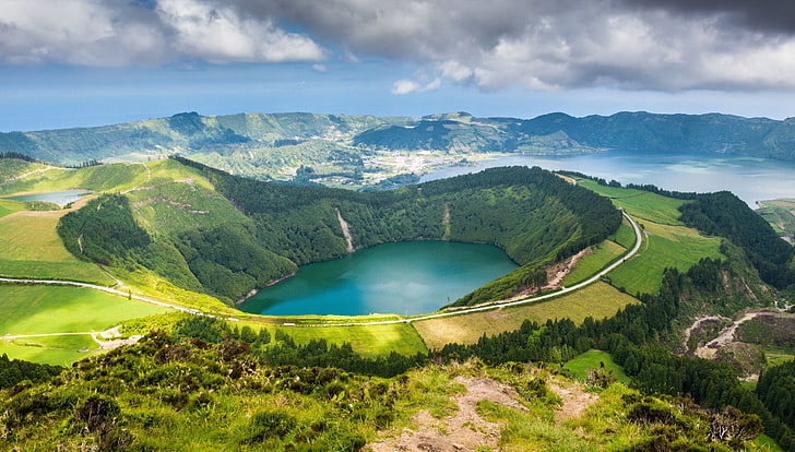 Lakes, Lake, Azores, Portugal, HD wallpaper