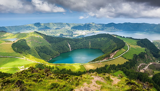 Озера, Озеро, Азорские острова, Португалия, HD обои HD wallpaper