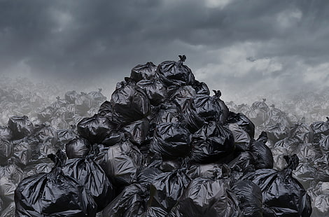 pollution, sacs poubelles, déchets, Fond d'écran HD HD wallpaper
