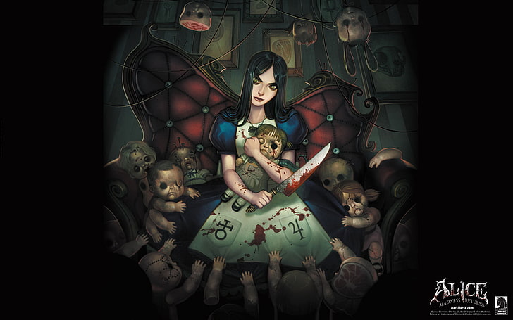 Alice illustration \, Alice in Wonderland, Alice Madness Returns, American McGee's Alice, Tapety HD