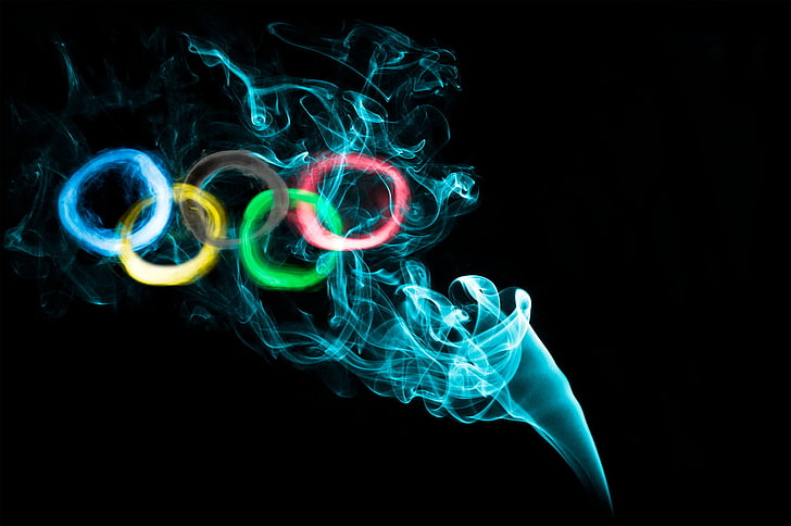 paint, smoke, ring, Olympics, HD wallpaper
