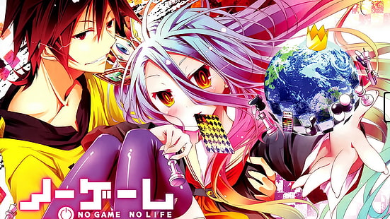 anime, No Game No Life, Shiro (No Game No Life), Sora (No Game No Life), HD wallpaper HD wallpaper